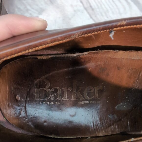 Barker Leather Derby Shoes Men’s 10.5 Brown Made in England Dress Oxfords - Picture 6 of 11
